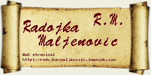 Radojka Maljenović vizit kartica